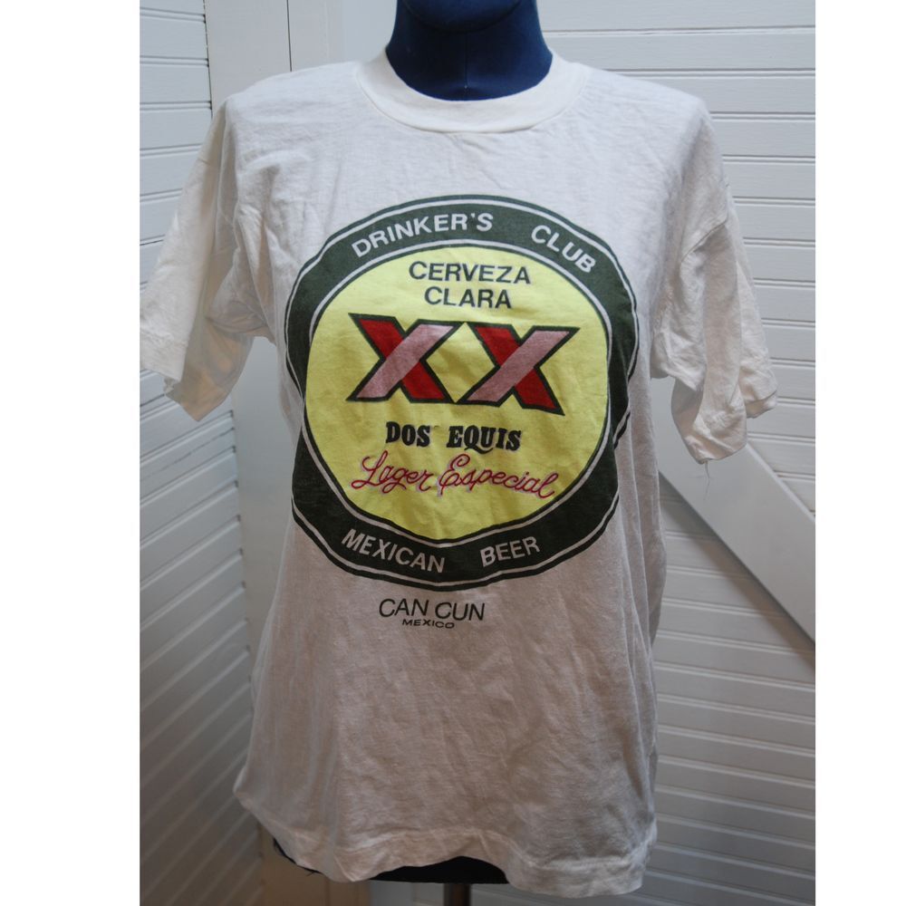 Vintage Dos Equis XX Cerveza t-shirt Cancun size small Double Bull UNISEX Retro‎